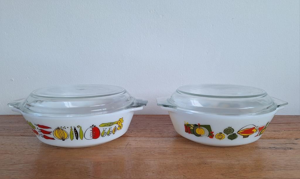 pyrex schalen harvest en fiesta, met deksels, Ophalen of Verzenden, Huis en Inrichting