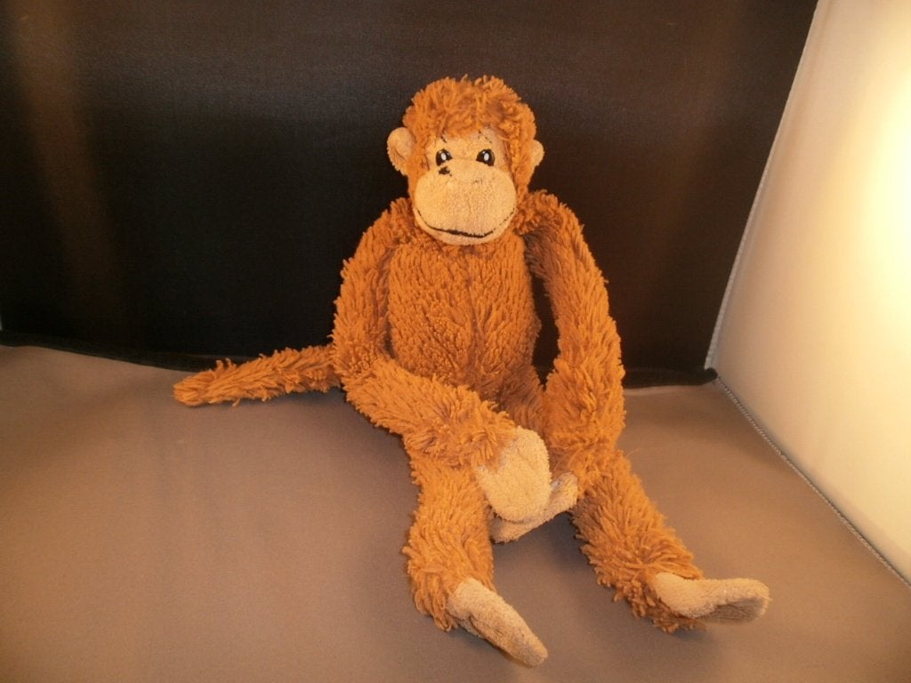 aap bruin harig gladde masker poten oren bruin 30 cm zwarte, Overige merken, Ophalen of Verzenden, Zo goed als nieuw, Middelgroot (20 tot 80 cm)