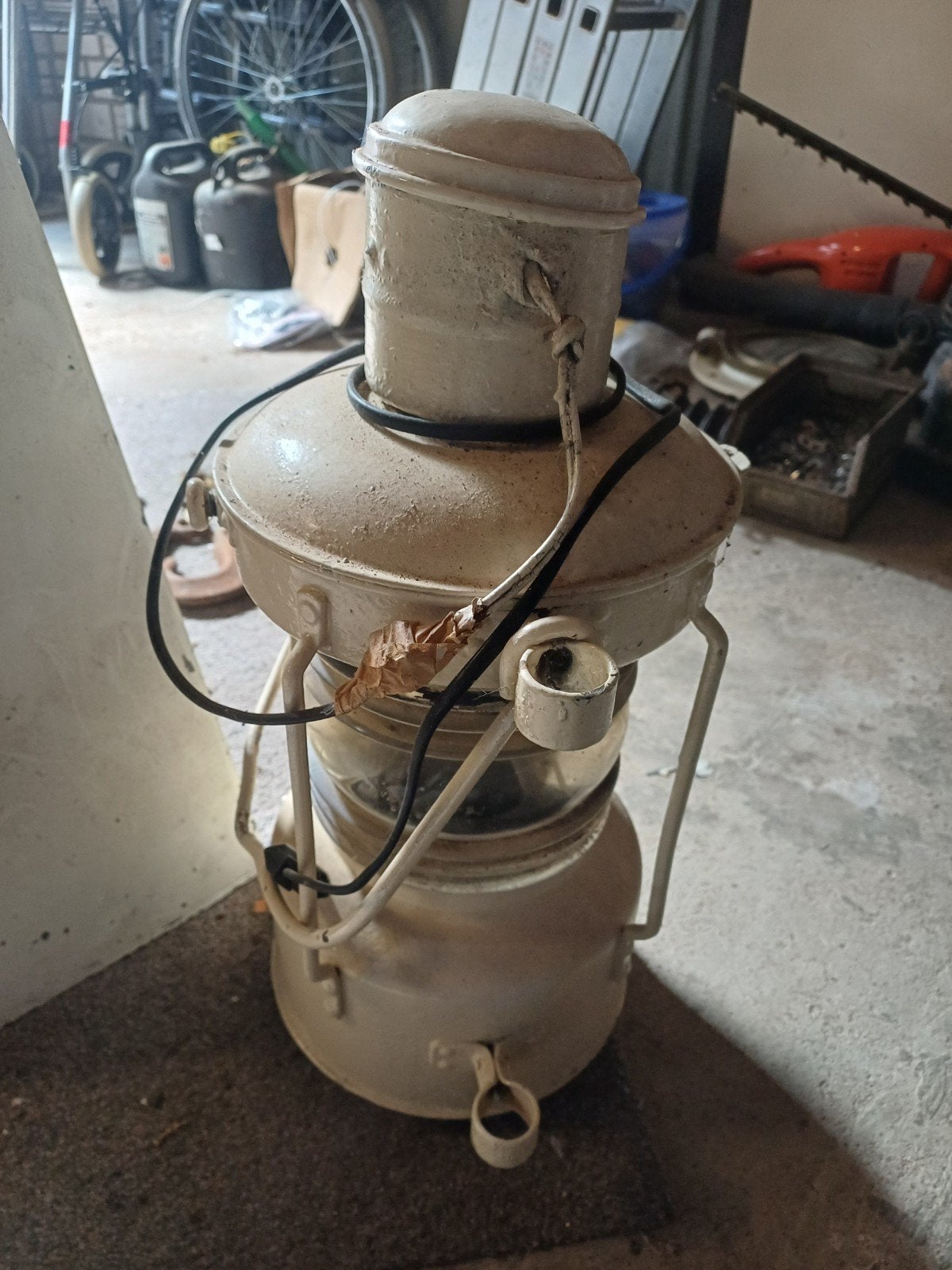 Vintage scheepslamp / ankerlicht - Wit, Ophalen of Verzenden