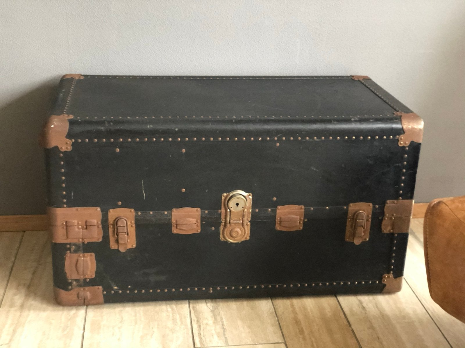 Antieke hutkoffer / wardrobe trunk - begin 20e eeuw, Ophalen