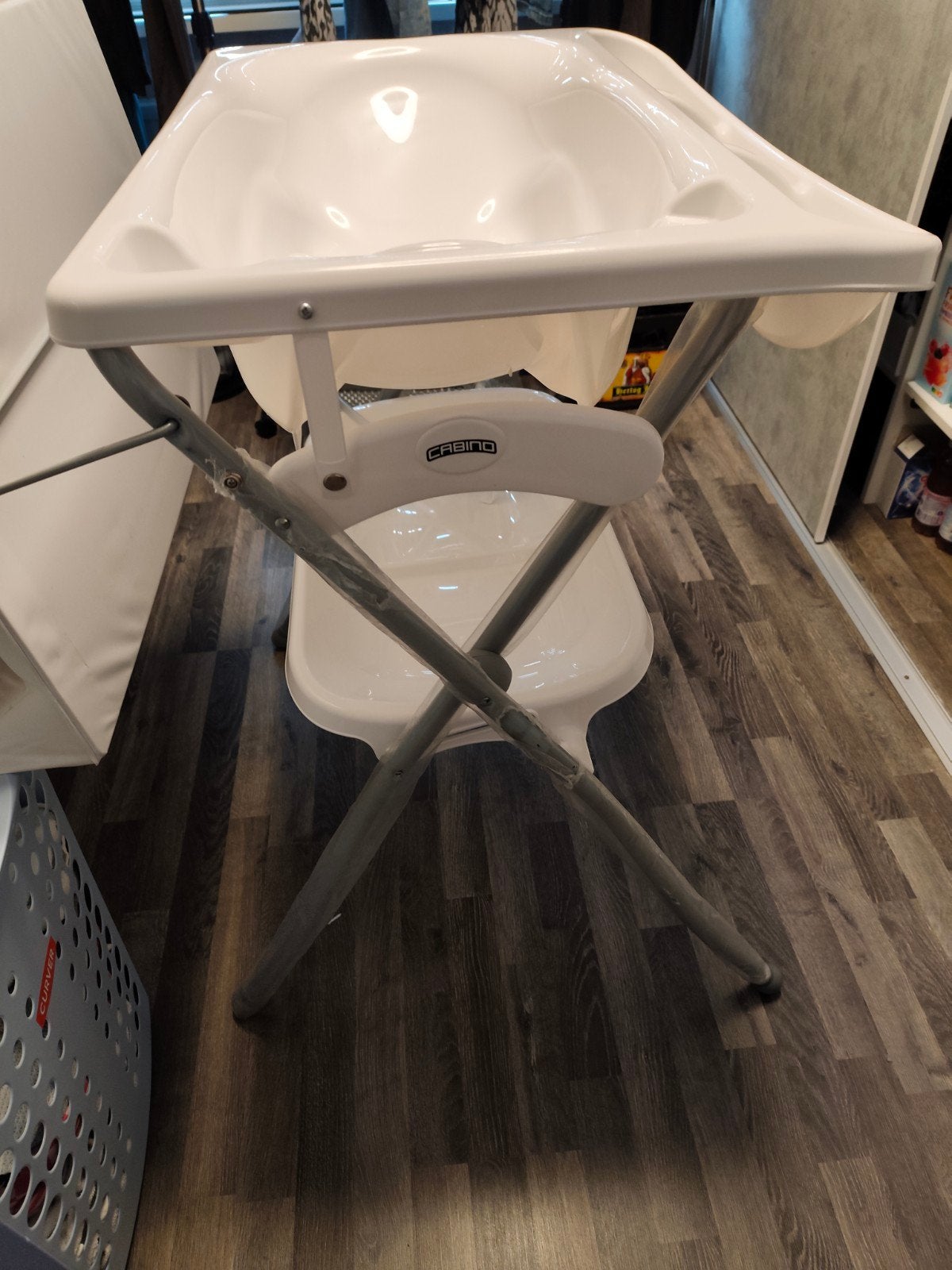 Cabino Badcommode Inklapbaar - Wolkjes Wit/Grijs, Nieuw, Badje, Standaard, Ophalen