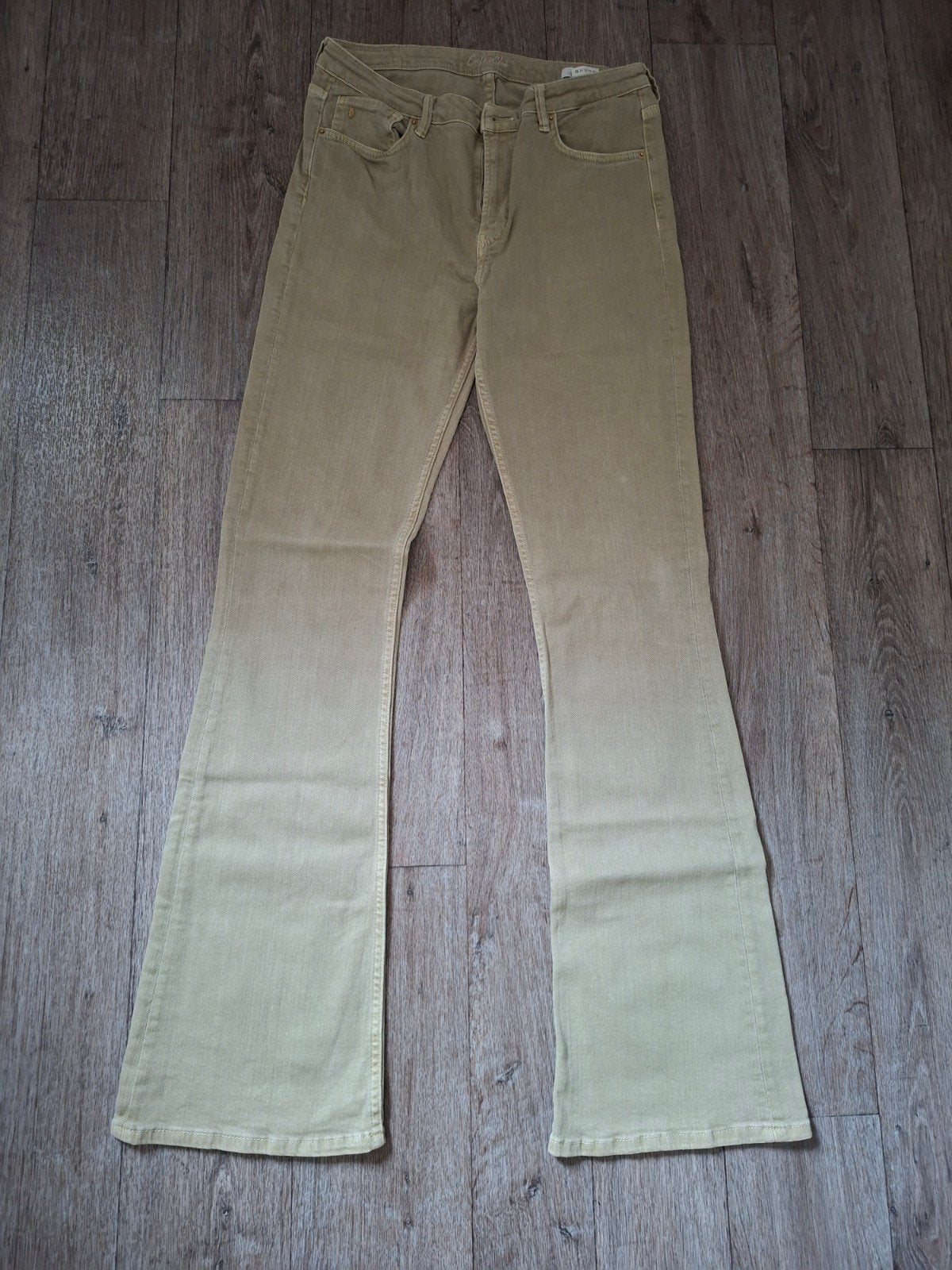 Olijfgroene flair jeans, Blauw, Ophalen of Verzenden, Zo goed als nieuw, Maat 34 (XS) of kleiner