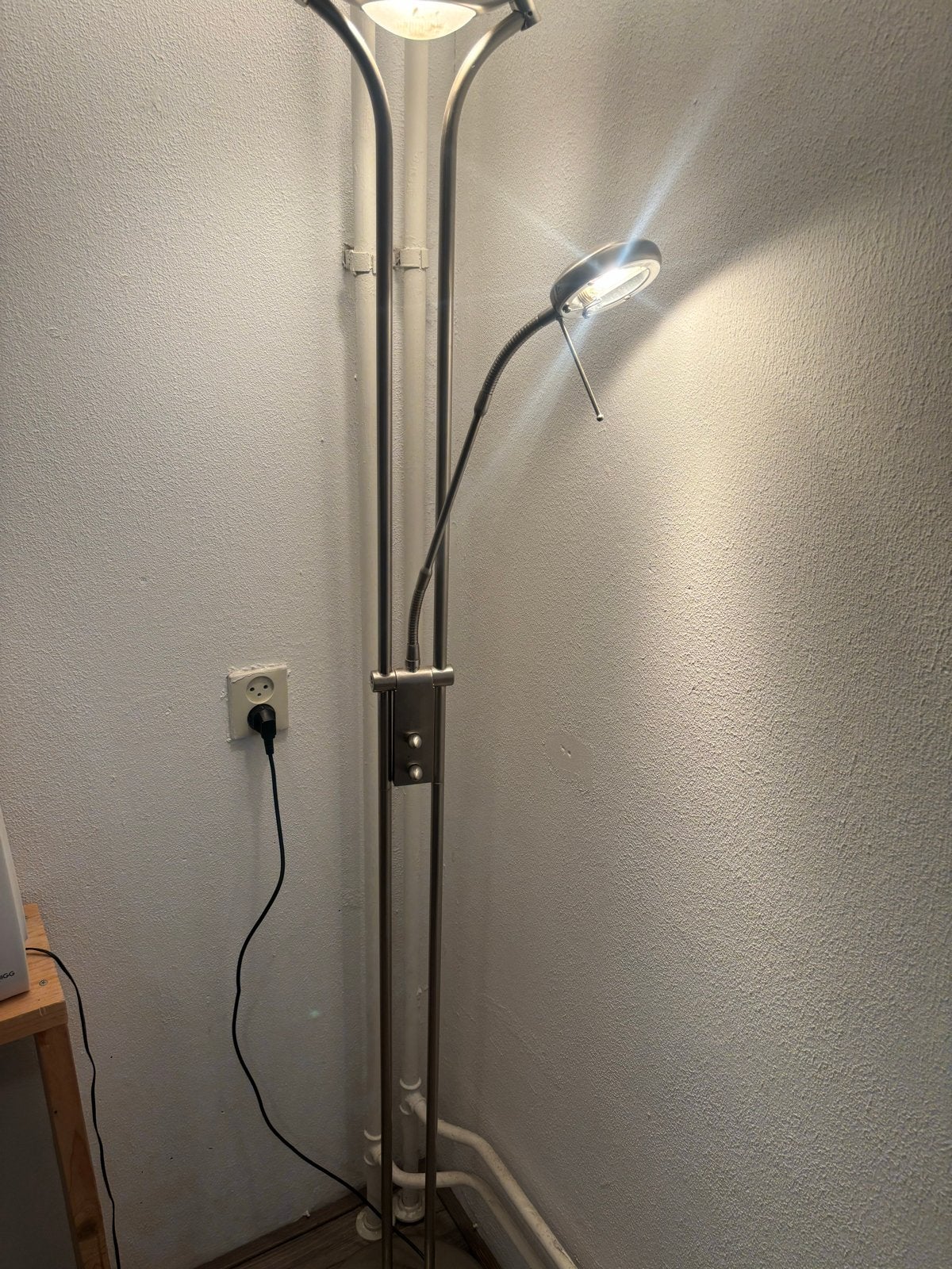 Vloerlamp met Leeslamp, Ophalen, Gebruikt, Overige fittingen, Metaal