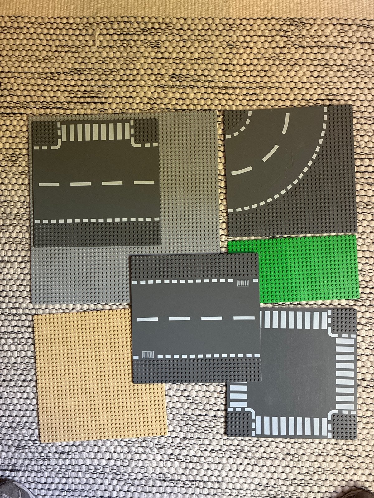 LEGO bouwplaten - wegen, kruispunt en gras, Ophalen, Gebruikt, Overige merken