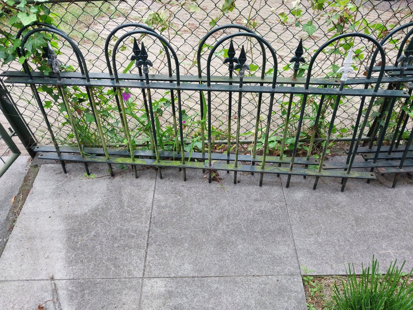 Gebruikt sierhekwerk, groen, Tuin en Terras, Ophalen, Gebruikt, IJzer, Sierhekwerk