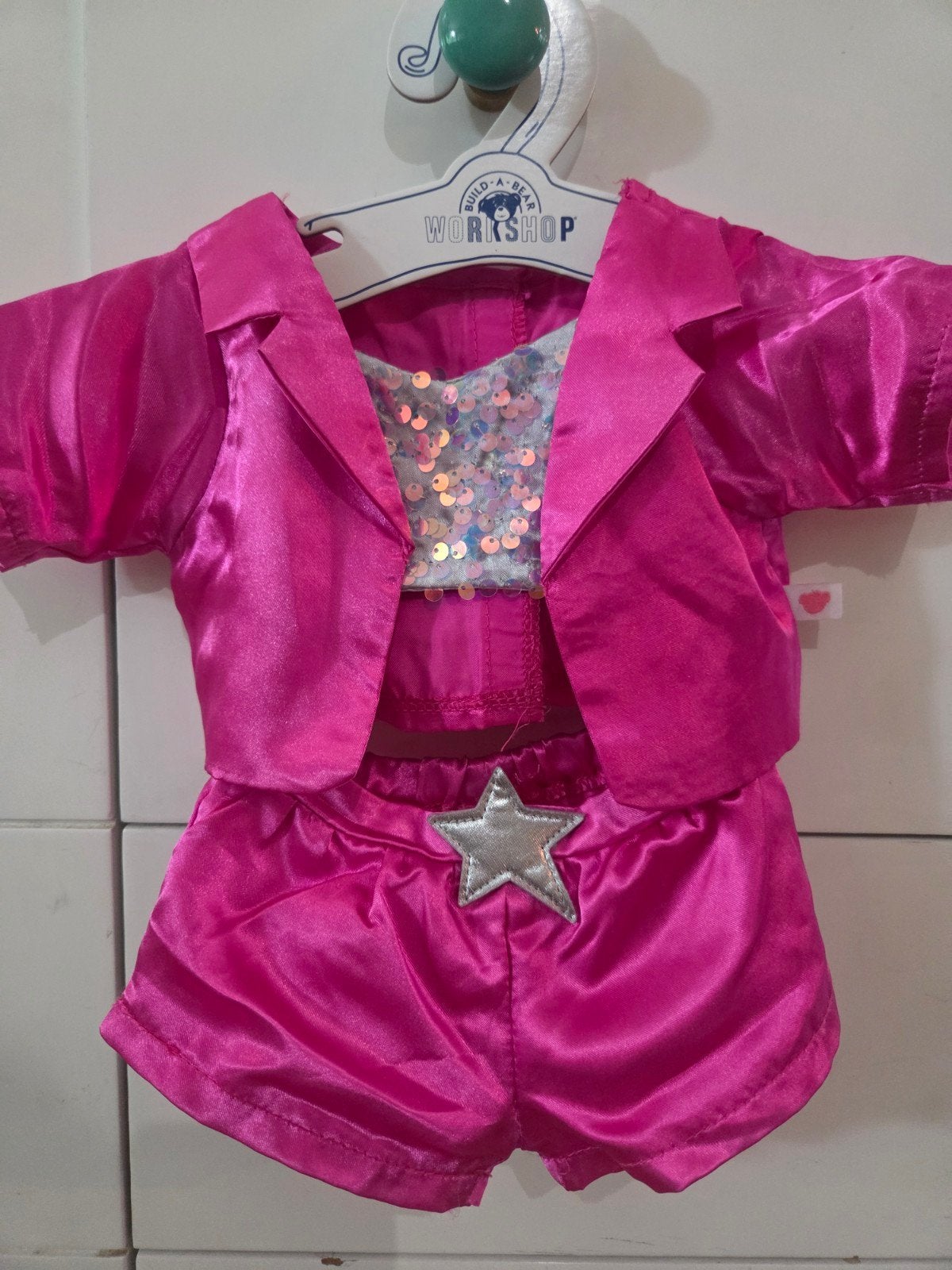Build-A-Bear roze glitter outfit, Ophalen of Verzenden, Zo goed als nieuw, Overige typen