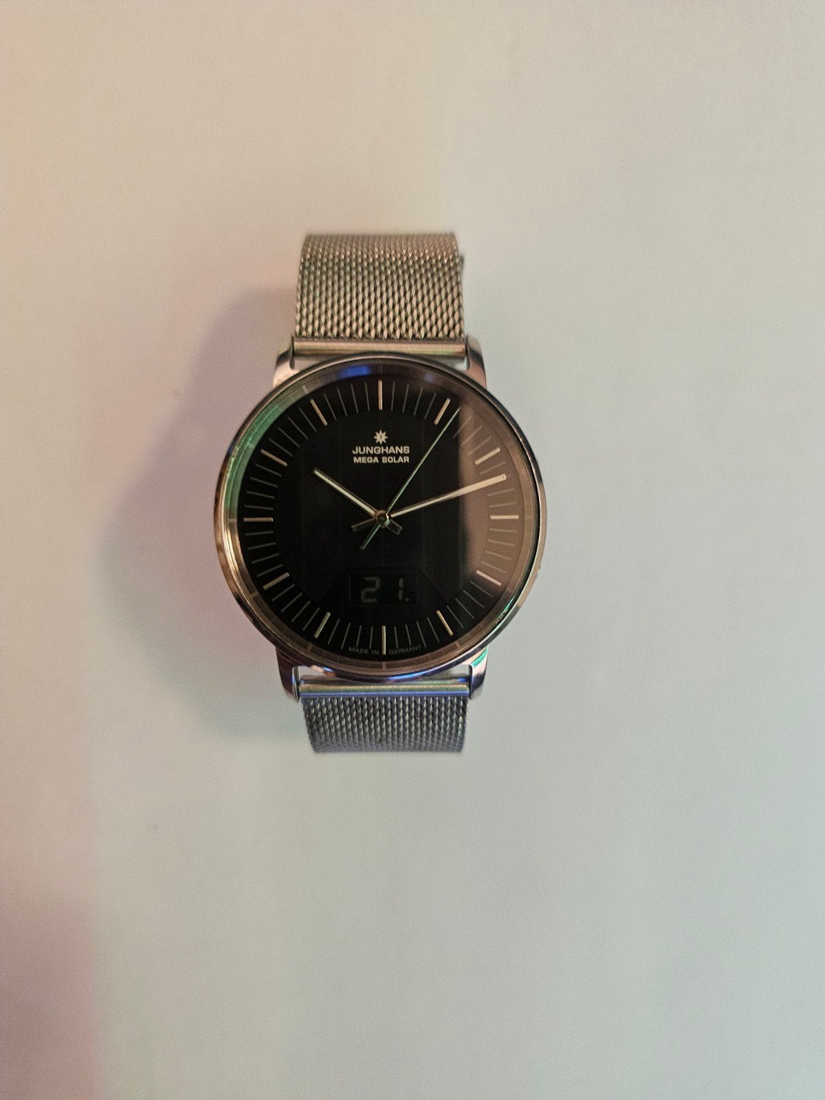 Junghans Mega Solar Horloge - Radio Controlled, Staal, Gebruikt, Staal, Polshorloge