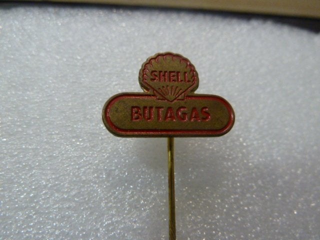 Vintage Shell Butagas speldje / pin, Ophalen of Verzenden, Gebruikt, Merk, Speldje of Pin