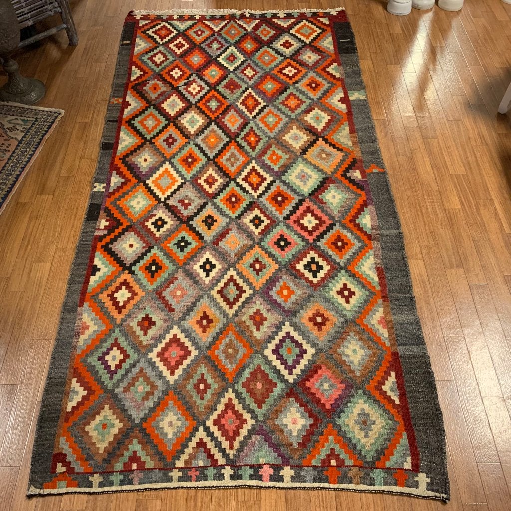 perzische tapijt kelim vloerkleed 297x143 - Gratis bezorgd, Perzisch tapijt - trendy vloerkleed – handgeweven, 100 tot 150 cm