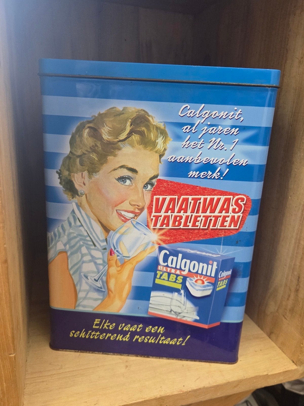 Vintage Calgonit Vaatwastabletten Blik, Ophalen of Verzenden, Gebruikt, Overige, Overige merken