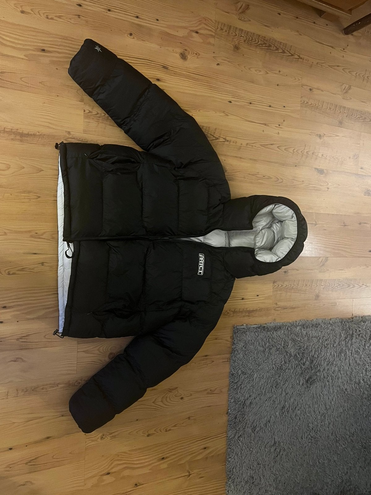 Van 2 kanten draagbaar winter puffer jas, Ophalen of Verzenden, Zo goed als nieuw, Maat 48/50 (M), Zwart