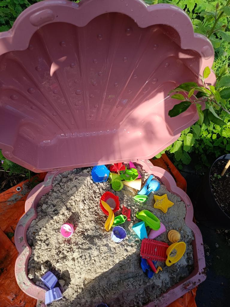 Roze zandbak schelp, Ophalen, Gebruikt