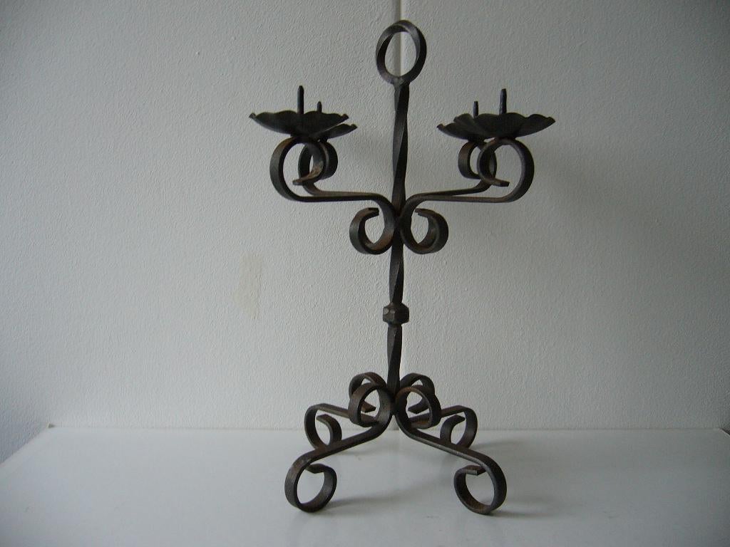 smeedijzeren kandelaar 4 arms, Ophalen of Verzenden, Overige materialen