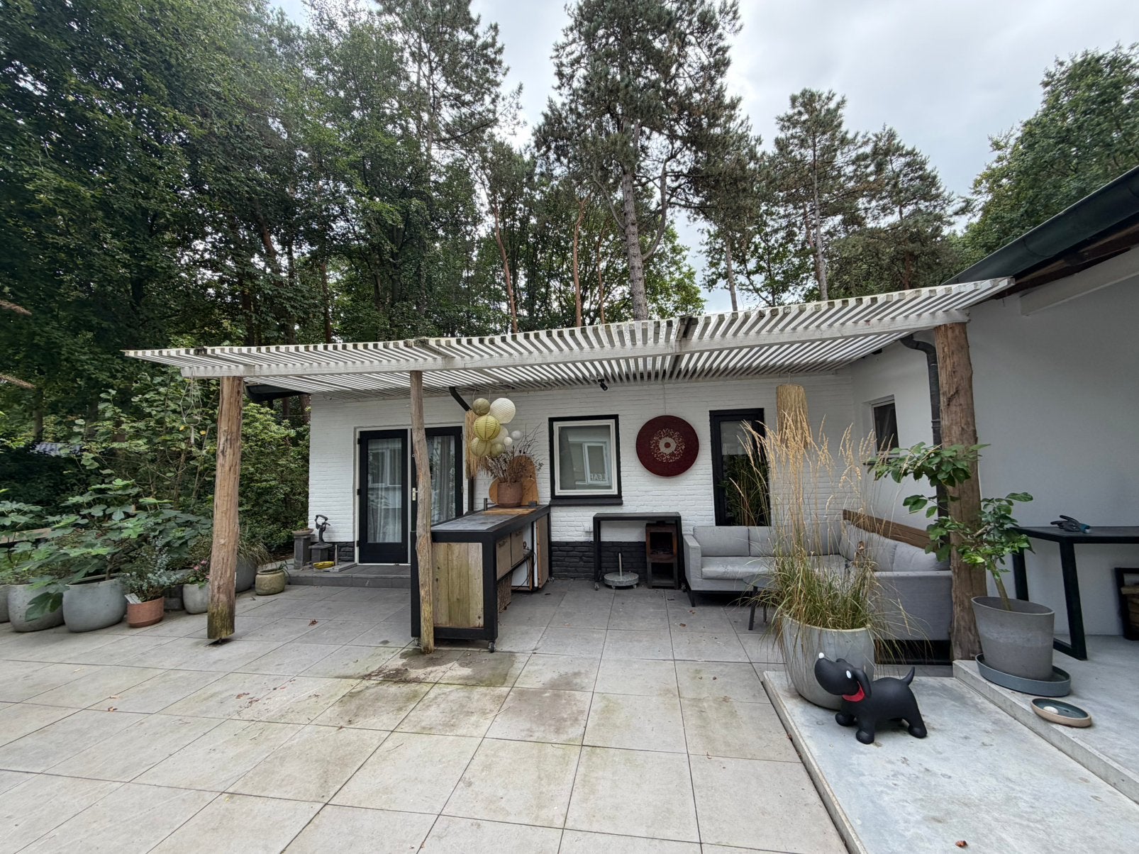 Sfeervolle Ibiza-veranda | 783 x 300 cm | kastanjehout, Ophalen, Gebruikt, Veranda