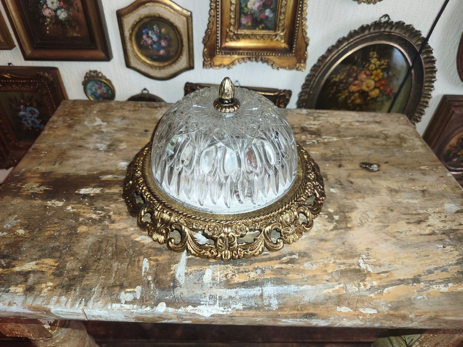 Oude franse plafondlamp plaffoniere V3, Antiek en Kunst, Curiosa en Brocante, Ophalen of Verzenden