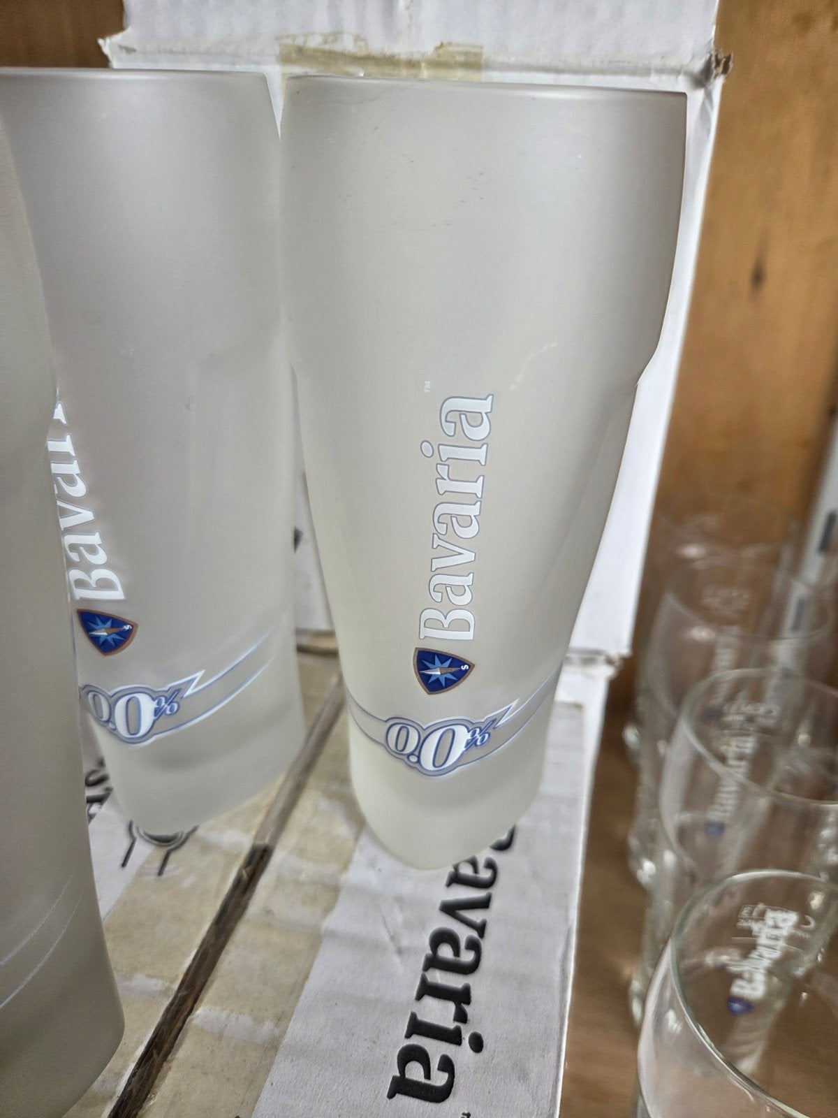 Bavaria 0.0% gematteerde bierglazen 25cl - 3 dozen/18 stuks, Verzamelen, Ophalen, Zo goed als nieuw, Glas of Glazen, Bavaria