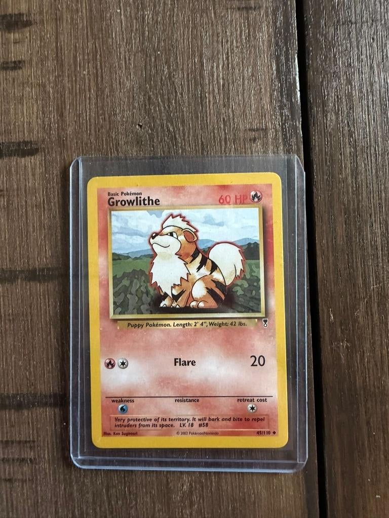 Pokemon Growlithe, Ophalen of Verzenden, Zo goed als nieuw, Losse kaart, Foil