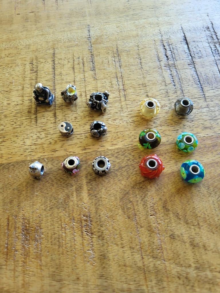 Trollbeads bedels - Diverse waaronder Trol met grote voeten., Sieraden, Tassen en Uiterlijk, Bedels, Gebruikt, Glas of Kristal