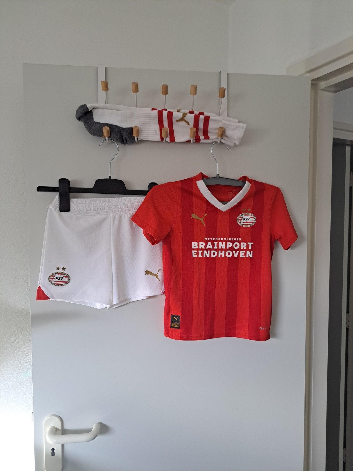 PSV Tenue - Broek, Shirt, Kniekousen - Zo goed als nieuw, Jongen of Meisje, Ophalen of Verzenden, Zo goed als nieuw, Setje