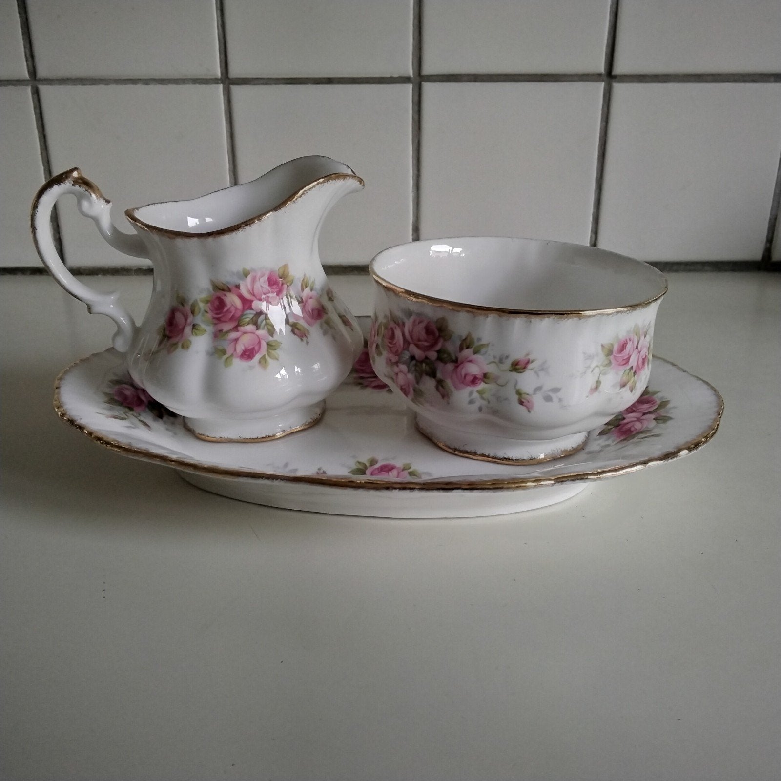 Paragon engels roomstel  "Elizabeth rose", Overige typen, Ophalen of Verzenden, Zo goed als nieuw, Overige stijlen
