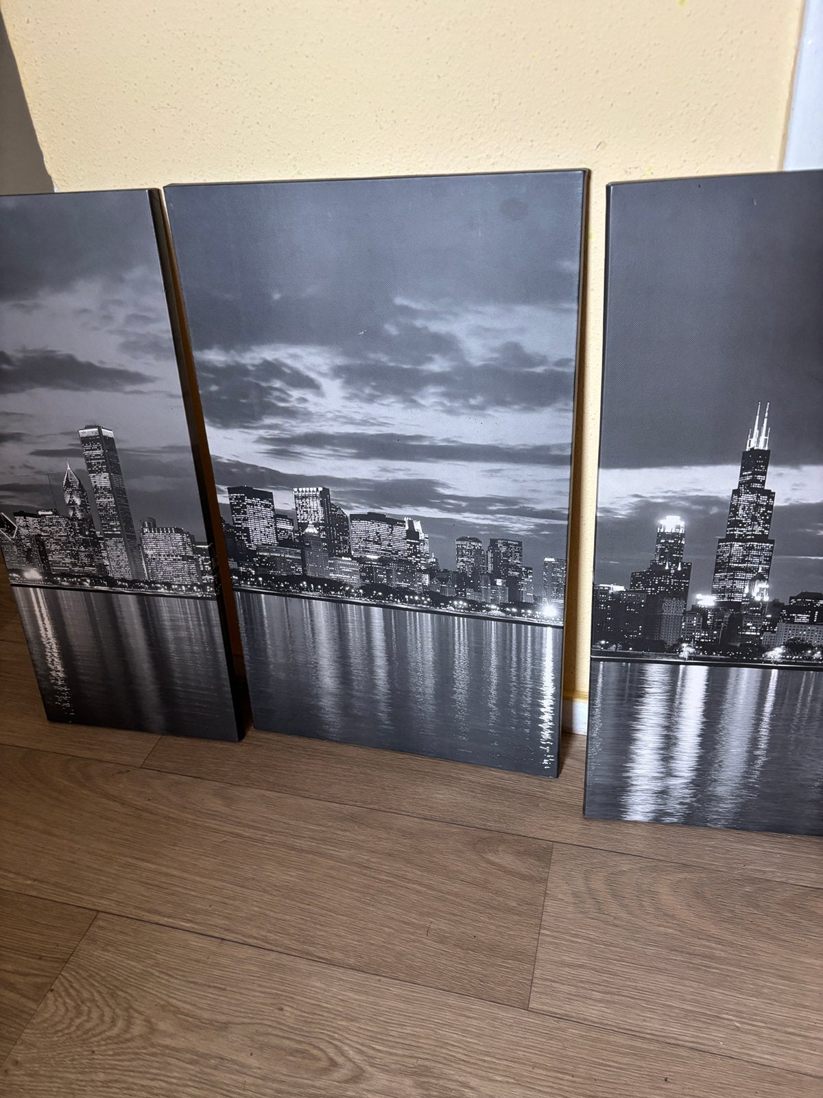 Set van 3 schilderijen, Ophalen, Zo goed als nieuw, Minder dan 50 cm, Schilderij