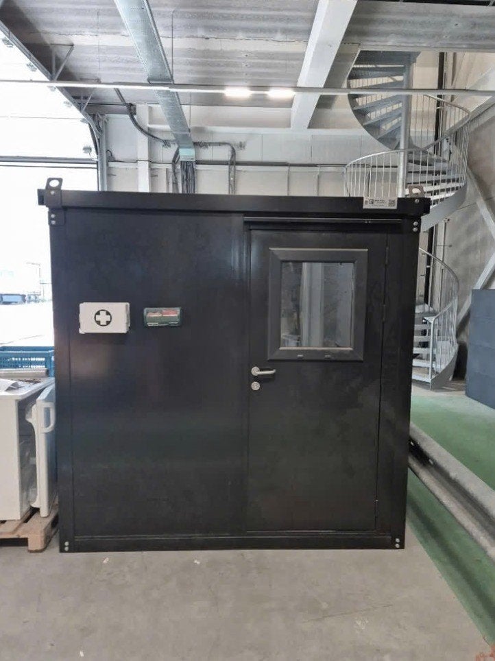 Kantoorunit / portacabin 4x2m – zwart – direct beschikbaar, Ophalen