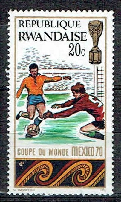 Rwanda 1970 WK Voetbal Mexico, Verzenden, Postfris, Sport