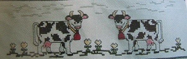 Borduurpatroon   Koeien in de wei  koetjes  nr 9830, Verzenden, Nieuw, Handborduren, Patroon