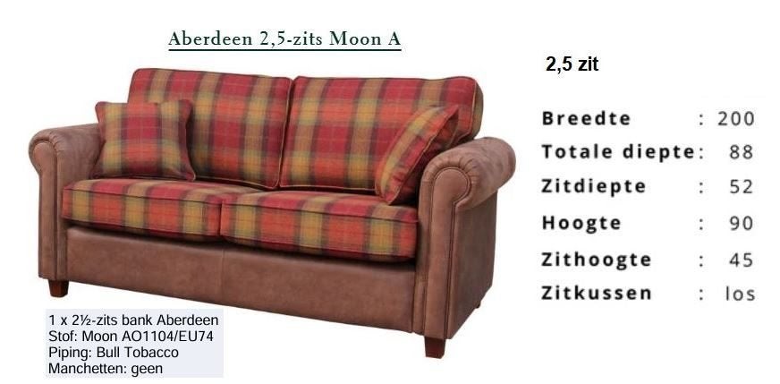 Aberdeen 2,5-zits Moon A, Ophalen, Driepersoons, 75 tot 100 cm, Zo goed als nieuw