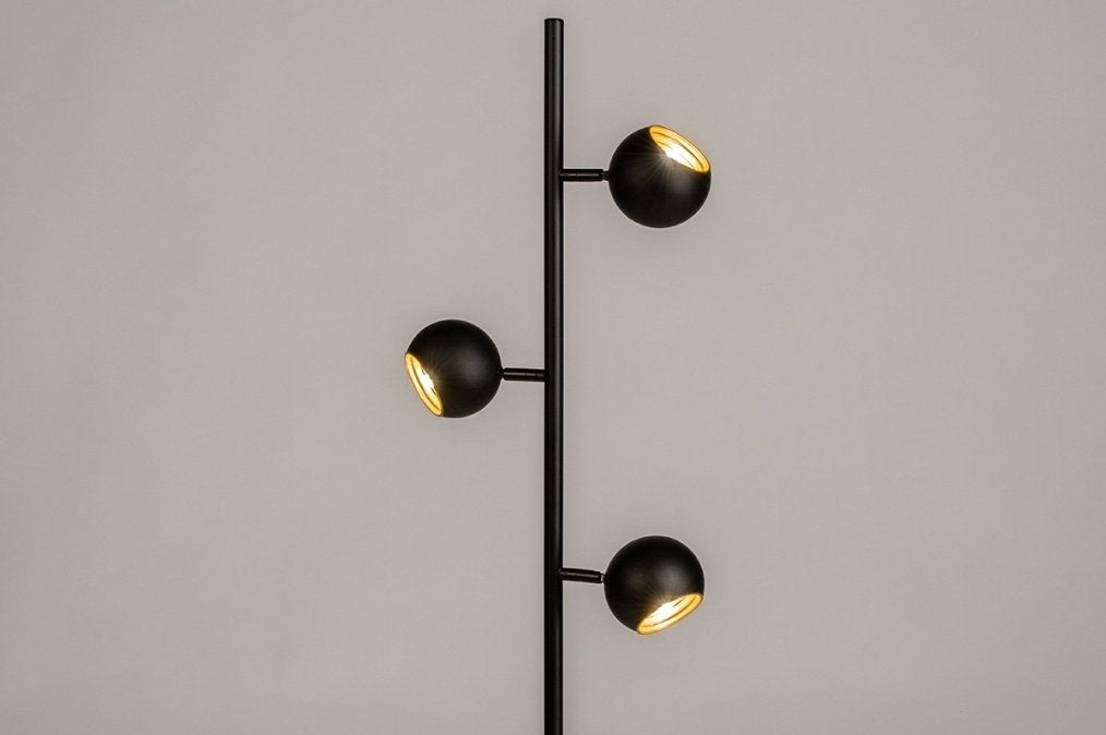 vloerlamp retro bol zwart goud bed stoel bank hoekbank lamp, Ophalen of Verzenden, Nieuw, Metaal