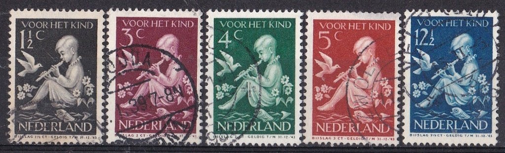 Kinderzegels - gebruikt – NVPH 313-317, Ophalen of Verzenden, T/m 1940, Gestempeld