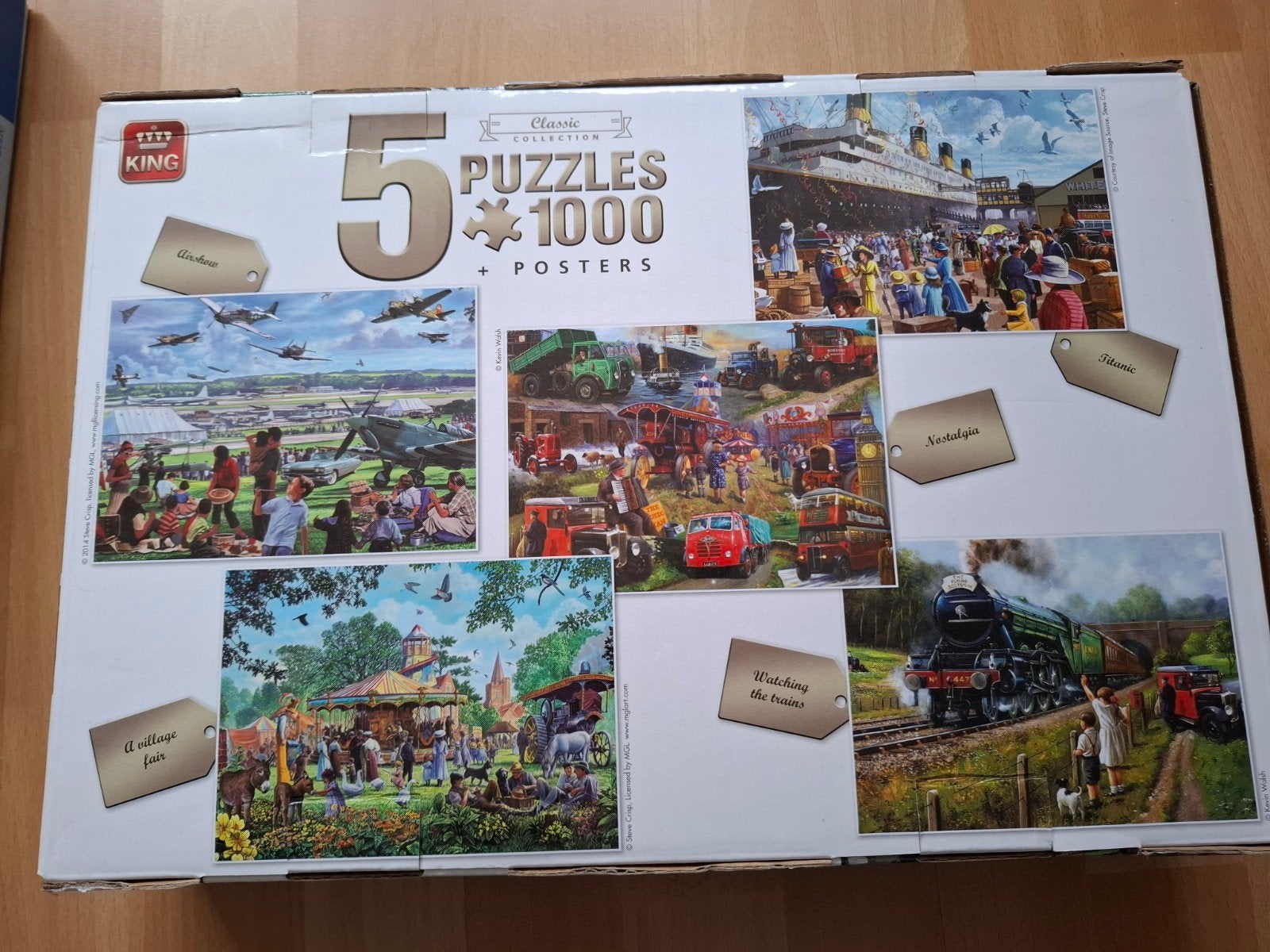 King Classic Collection 5 Puzzels 1000 Stukjes + Posters, Ophalen of Verzenden, Meer dan 50 stukjes, Zo goed als nieuw, 6 jaar of ouder