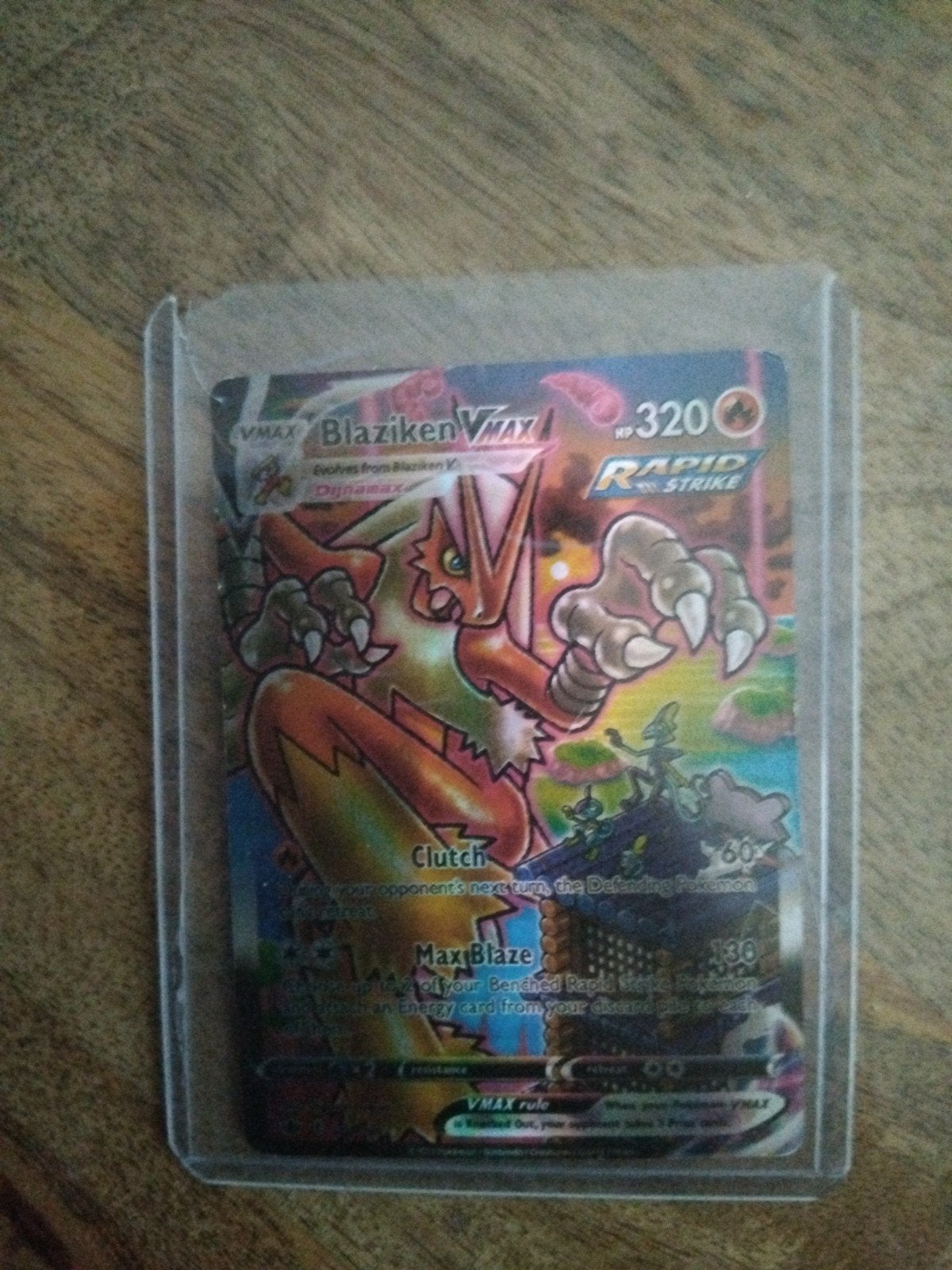 Blaziken VMAX Pokémon Kaart 2021 - Rapid Strike, Ophalen, Gebruikt, Losse kaart, Foil