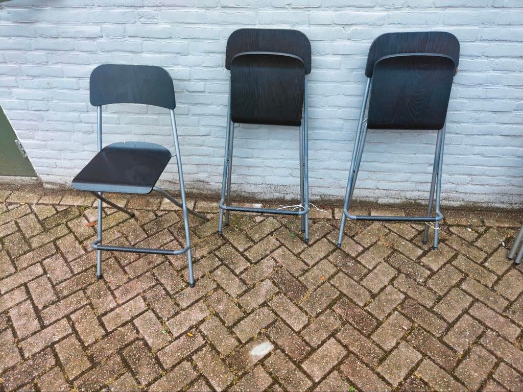 3 Zwarte klapstoelen, Ophalen of Verzenden