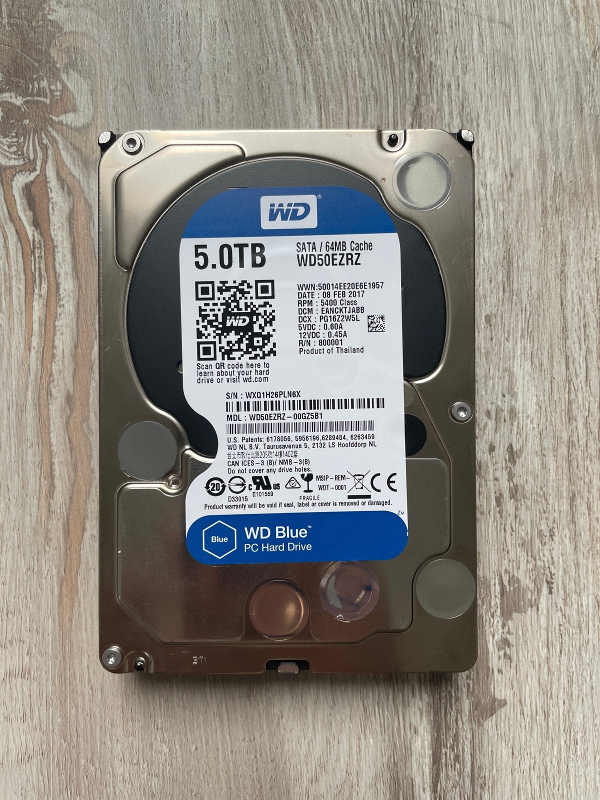 WD Blue 5TB HDD SATA Harde Schijf - Zo goed als nieuw, Computers en Software, Intern, Zo goed als nieuw, 5TB, Desktop