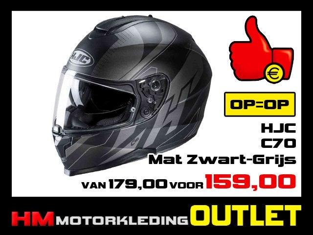 Motorhelm HJC C70 Boltas - Mat Zwart-Grijs - XL-62, Info@huybersmotoren.nl, Integraalhelm, Ophalen, Nieuw met kaartje