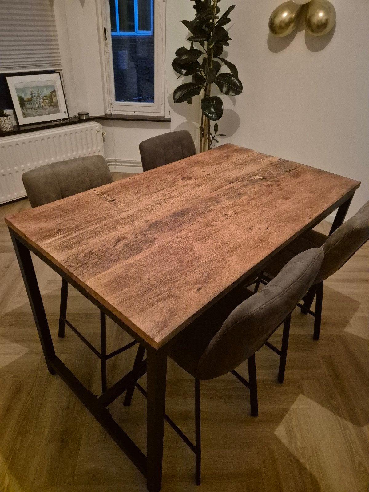 Eettafel 140x80x92 met 4 stoelen, Gebruikt, 100 tot 150 cm, 50 tot 100 cm, Vier personen
