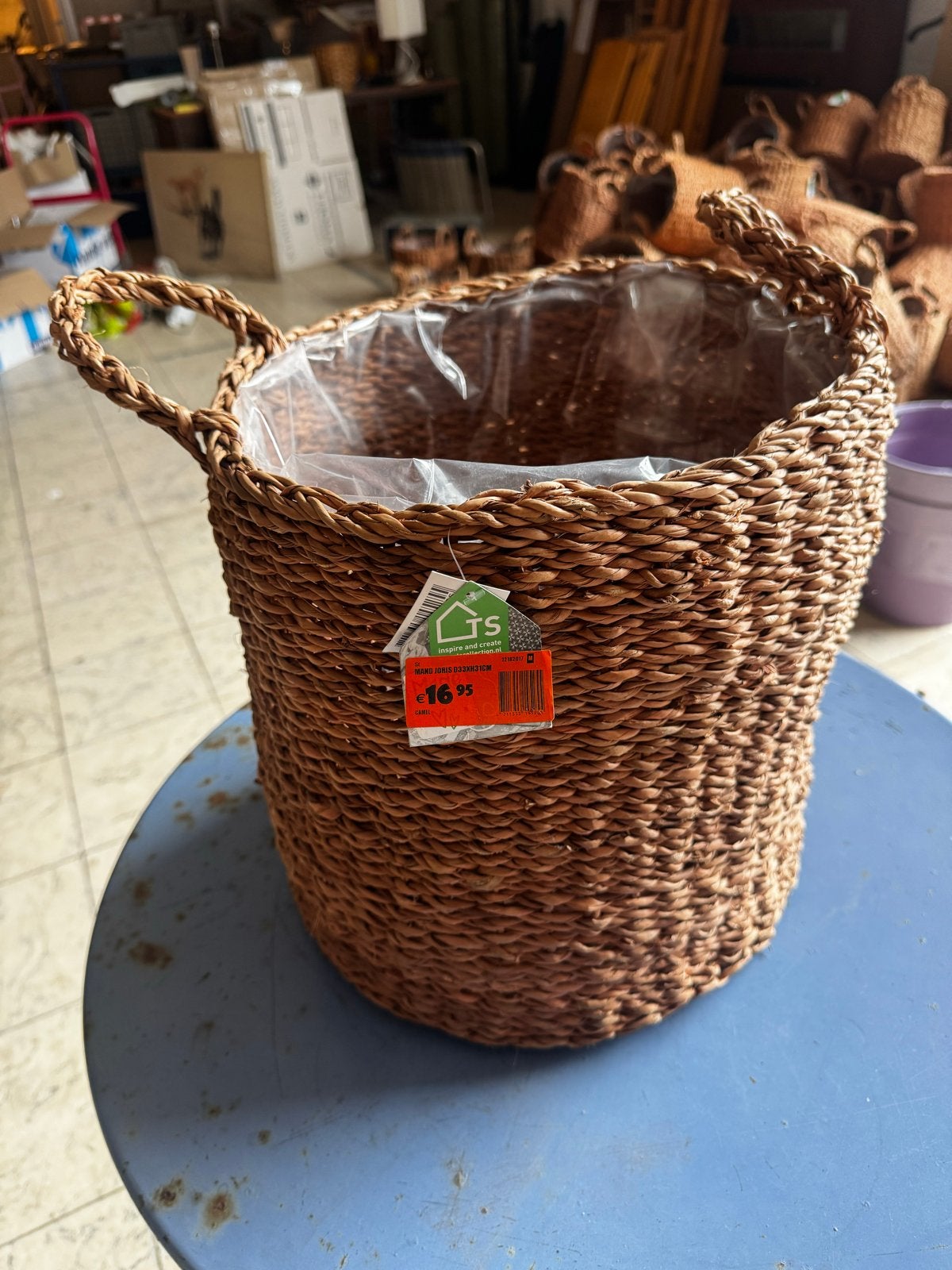 Gevlochten bloempot met handvatten 200 stuks, Overige materialen, Rond, Nieuw, Minder dan 40 cm