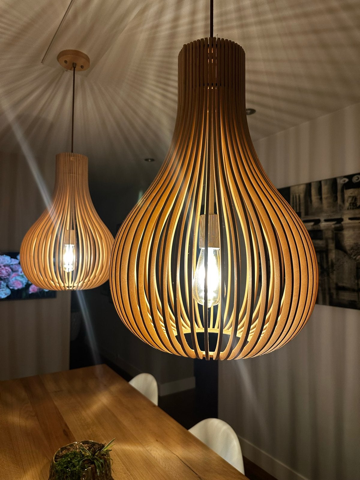 Lucide Bodo Japanse stijl hanglamp - Houten design lamp, Ophalen of Verzenden, Zo goed als nieuw, Hout, 50 tot 75 cm