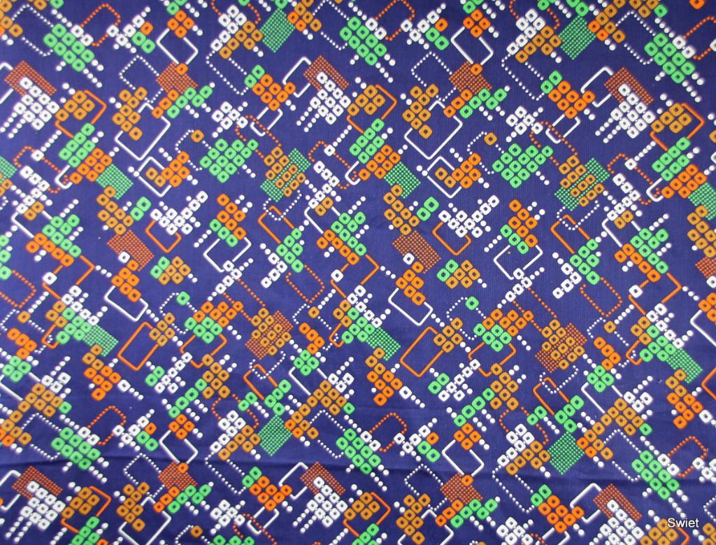 10927 Originele vintage retro stof stoffen gordijnstof Swiet, Overige materialen, Overige kleuren, 120 cm of meer, Ophalen of Verzenden