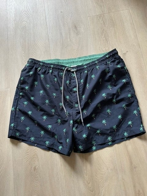 heren donkerblauwe zwemshort met palmboompjes , maat XL, Kleding | Heren, Badmode en Zwemkleding, Hema, Maat 56/58 (XL), Zwemshort