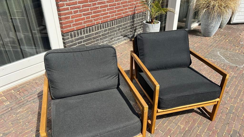 2 mooie tuinstoelen ikea. 1 zomer gebruikt!, Ophalen, Zo goed als nieuw