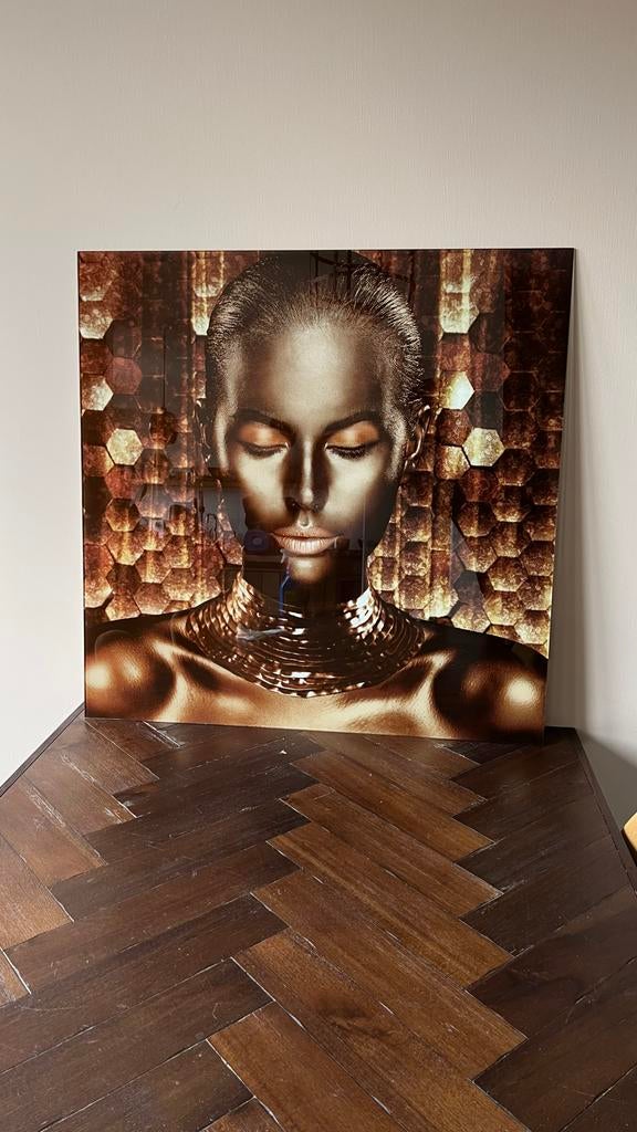 Gouden Vrouw Kunstwerk op glas, Ophalen