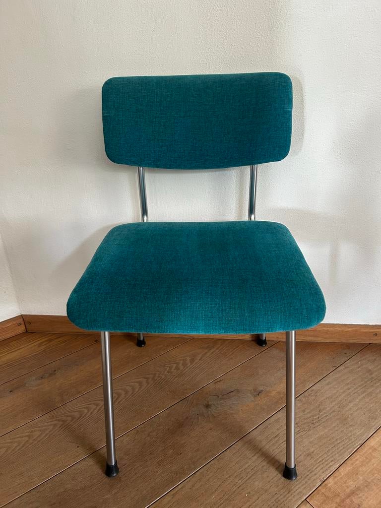 Gispen 1231 Stoel - Vintage Design in Petrolblauw, Huis en Inrichting, Stoelen, Gebruikt, Overige kleuren, Ophalen of Verzenden