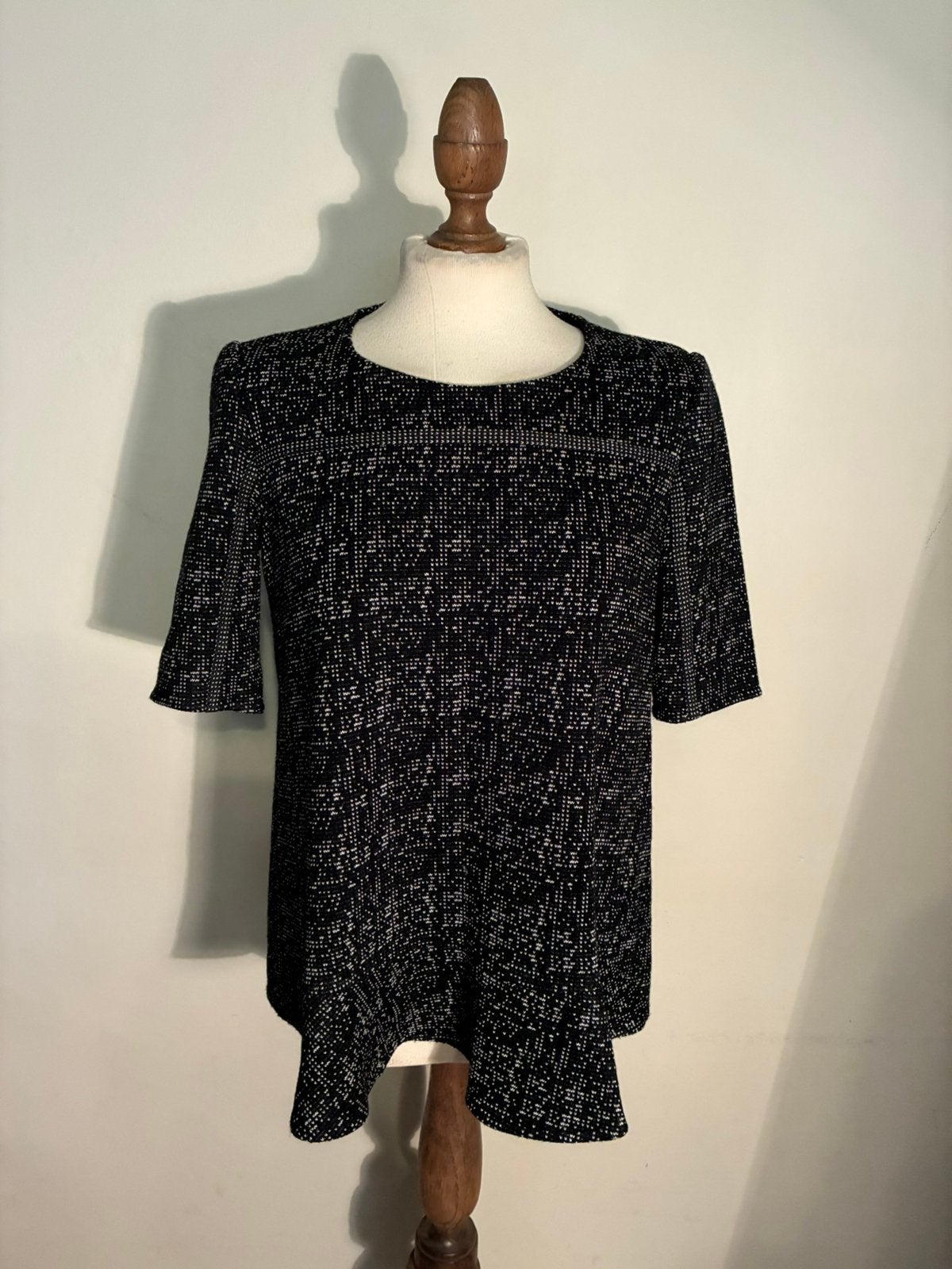 ba&sh TRUI/BLOUSE ZWART GEMÊLEERD, Verzenden, Zo goed als nieuw, Maat 36 (S), Zwart