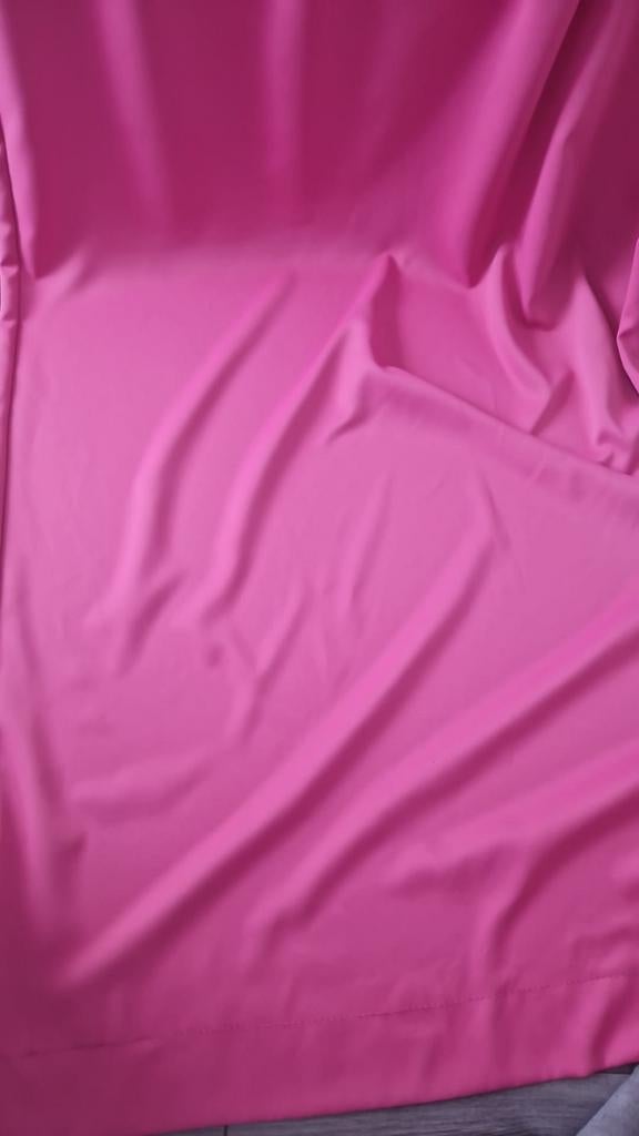Fuchsia roze gordijnen met enkele plooi (2x 90x257cm), Overige kleuren, 200 cm of meer, Zo goed als nieuw, Modern, Levendig