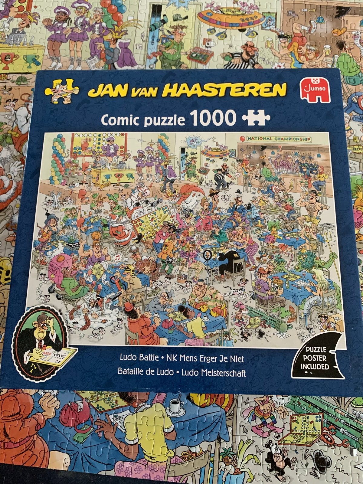 Jan van haasteren mesn erger je niet compleet ruilen, Ophalen, 500 t/m 1500 stukjes, Gebruikt, Legpuzzel