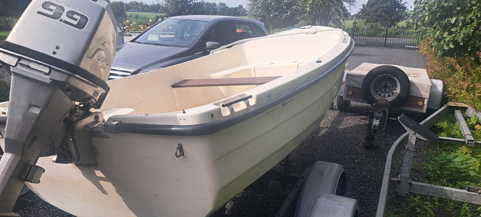 Antaris 4 meter met honda, Ophalen, Trailer