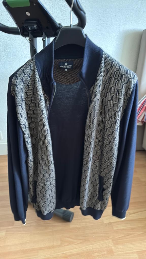 Heren vest XXL blauw met beige - Fellows United, Ophalen of Verzenden, Gedragen, Overige maten, Blauw