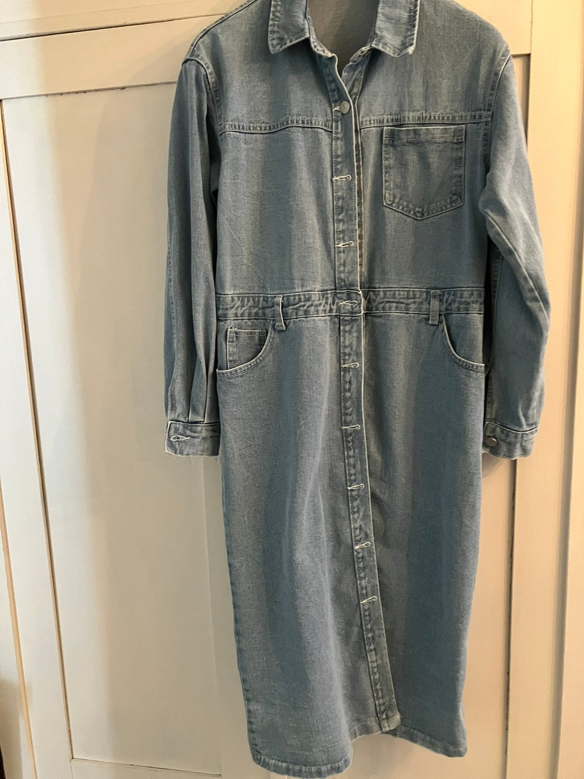 Cherry Koko spijkerjurk/ jas M, Kleding | Dames, Ophalen of Verzenden, Zo goed als nieuw, Maat 38/40 (M), Blauw